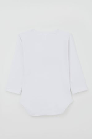 Breeze Erkek Bebek Çıtçıtlı Body Araba Baskılı 9 Ay-3 Yaş, Beyaz