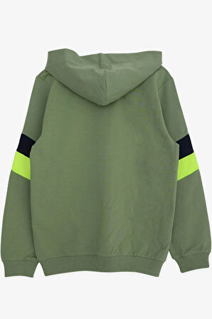 Breeze Erkek Çocuk Sweatshirt Kapüşonlu Yazı Baskılı 8-14 Yaş, Mint Yeşili