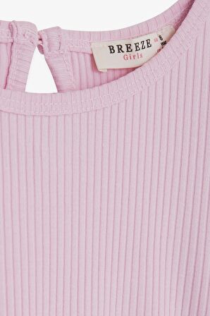 Breeze Kız Çocuk Uzun Kollu Bluz Fırfırlı 4-8 Yaş, Pembe