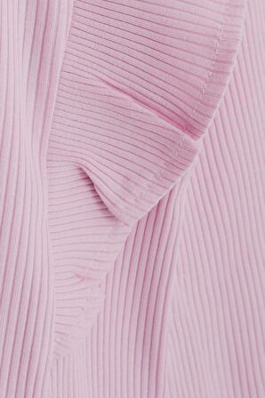 Breeze Kız Çocuk Uzun Kollu Bluz Fırfırlı 4-8 Yaş, Pembe