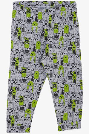 Macawı Erkek Çocuk Pijama Takımı Köpekçik Desenli 3-7 Yaş, Gri Melanj