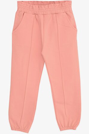 Breeze Kız Çocuk Eşofman Altı Beli Lastikli Cepli 1-4 Yaş, Somon