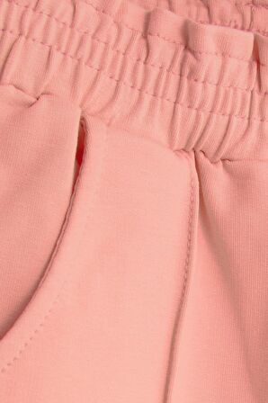 Breeze Kız Çocuk Eşofman Altı Beli Lastikli Cepli 1-4 Yaş, Somon