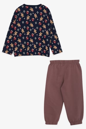 Breeze Erkek Bebek Pijama Takımı Kurabiye Desenli 9 Ay-3 Yaş, Lacivert