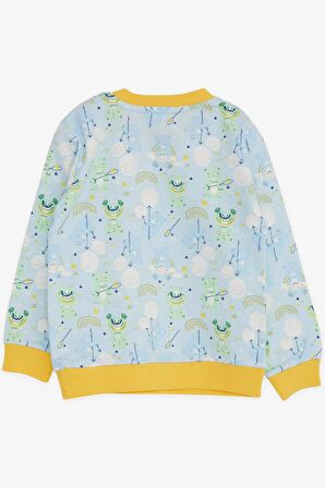 Breeze Erkek Çocuk Sweatshirt Neşeli Ayıcık Desenli 1.5-5 Yaş, Açık Mavi