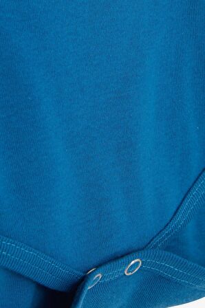Breeze Erkek Bebek Çıtçıtlı Body Avcı Kedicik Baskılı 9 Ay-3 Yaş, İndigo