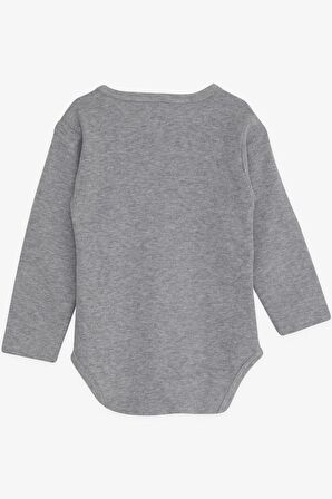 Breeze Erkek Bebek Çıtçıtlı Body Küçük Tamirci 9 Ay-3 Yaş, Koyu Gri Melanj
