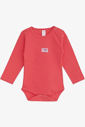 Breeze Kız Bebek Çıtçıtlı Body Yazı Baskılı 9 Ay-3 Yaş, Mercan