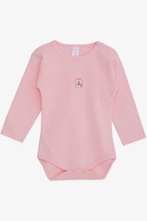 Breeze Kız Bebek Çıtçıtlı Zıbın Body Bebek Baskılı  9 Ay-3 Yaş, Pembe