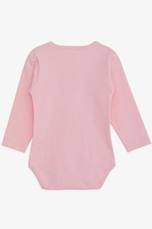 Breeze Kız Bebek Çıtçıtlı Zıbın Body Bebek Baskılı  9 Ay-3 Yaş, Pembe