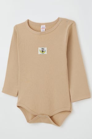 Breeze Erkek Bebek Çıtçıtlı Zıbın Body Maymuncuk Baskılı 9 Ay-3 Yaş, Açık Kahverengi