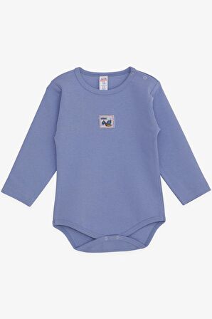 Breeze Erkek Bebek Çıtçıtlı Zıbın Body İş Makinası Baskılı 9 Ay-3 Yaş, Lila