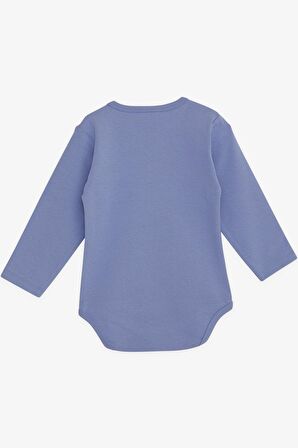 Breeze Erkek Bebek Çıtçıtlı Zıbın Body İş Makinası Baskılı 9 Ay-3 Yaş, Lila