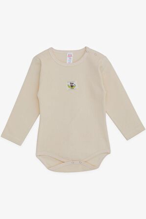 Breeze Erkek Bebek Çıtçıtlı Zıbın Body Maymuncuk Baskılı 9 Ay-3 Yaş, Krem