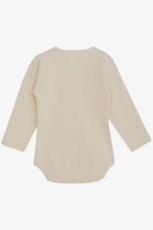 Breeze Erkek Bebek Çıtçıtlı Zıbın Body Maymuncuk Baskılı 9 Ay-3 Yaş, Krem