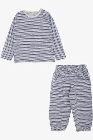 Breeze Kız Bebek Pijama Takımı Minik Çiçek Desenli 9 Ay-3 Yaş, Beyaz