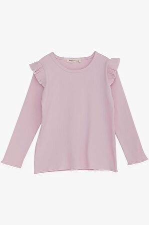 Breeze Kız Çocuk Uzun Kollu Bluz Fırfırlı 2-6 Yaş, Pembe