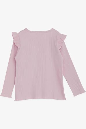 Breeze Kız Çocuk Uzun Kollu Bluz Fırfırlı 2-6 Yaş, Pembe