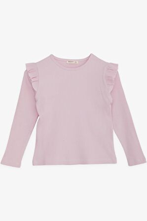 Breeze Kız Çocuk Uzun Kollu Bluz Fırfırlı 8-14 Yaş, Pembe