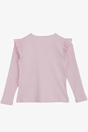 Breeze Kız Çocuk Uzun Kollu Bluz Fırfırlı 8-14 Yaş, Pembe