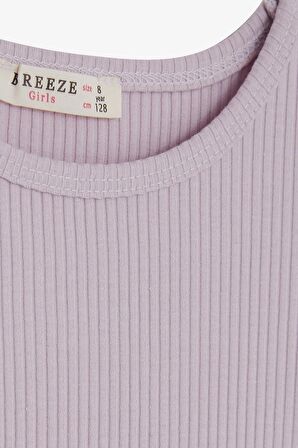 Breeze Kız Çocuk Uzun Kollu Bluz Fırfırlı 8-14 Yaş, Açık Lila