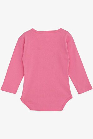 Breeze Kız Bebek Çıtçıtlı Zıbın Body Uyuyan Tavşancık Baskılı 9 Ay-3 Yaş, Pembe