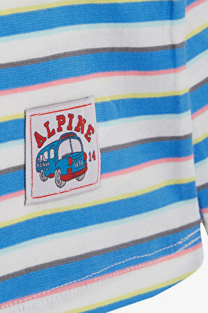 Breeze Erkek Bebek Uzun Kollu Tişört Patlı Renkli Çizgili 9 Ay-3 Yaş, Karışık Renk