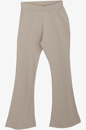 Breeze Kız Çocuk İspanyol Paça Taytlı Crop Takım 5-10 Yaş, Bej