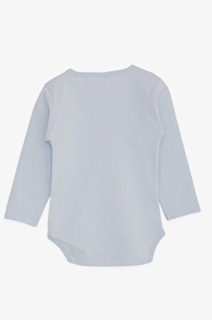 Breeze Erkek Bebek Çıtçıtlı Zıbın Body Papyonlu Ayıcık Baskılı 9 Ay-3 Yaş, Açık Mavi