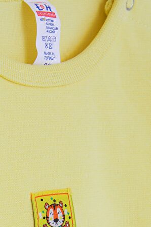 Breeze Erkek Bebek Çıtçıtlı Zıbın Body Aslancık Baskılı 9 Ay-3 Yaş, Sarı
