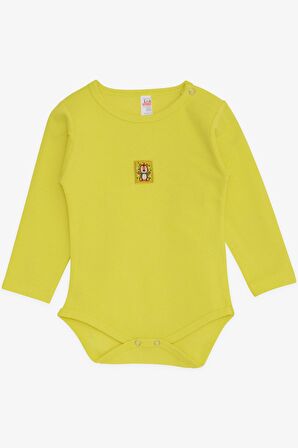 Breeze Erkek Bebek Çıtçıtlı Zıbın Body Aslancık Baskılı 9 Ay-3 Yaş, Neon Sarı
