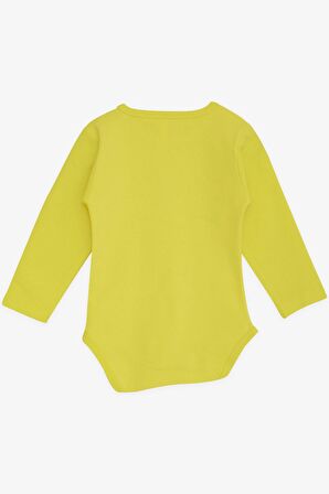 Breeze Erkek Bebek Çıtçıtlı Zıbın Body Aslancık Baskılı 9 Ay-3 Yaş, Neon Sarı