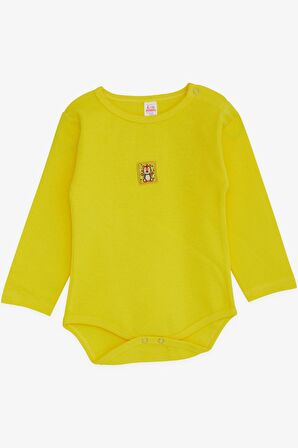 Breeze Erkek Bebek Çıtçıtlı Zıbın Body Aslancık Baskılı 9 Ay-3 Yaş, Neon Sarı