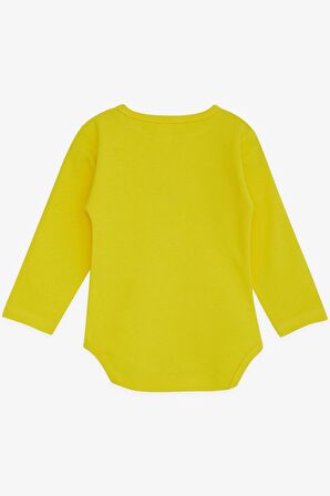 Breeze Erkek Bebek Çıtçıtlı Zıbın Body Aslancık Baskılı 9 Ay-3 Yaş, Neon Sarı