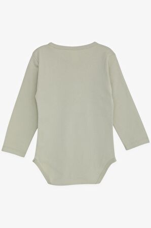 Breeze Erkek Bebek Çıtçıtlı Zıbın Body Pilot Hayvancıklar Baskılı 9 Ay-3 Yaş, Su Yeşili