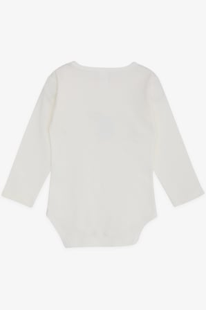 Breeze Erkek Bebek Çıtçıtlı Zıbın Body Dinozor Baskılı 9 Ay-3 Yaş, Ekru