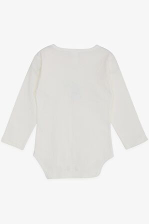 Breeze Erkek Bebek Çıtçıtlı Zıbın Body Dinozor Baskılı 9 Ay-3 Yaş, Ekru