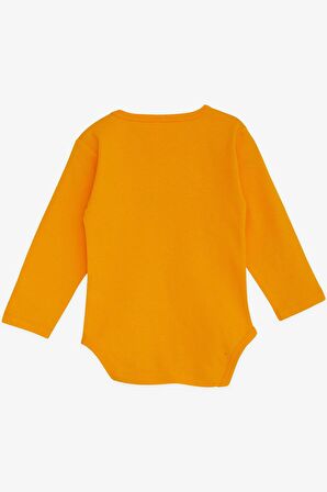 Breeze Erkek Bebek Çıtçıtlı Zıbın Body Yazı Baskılı 9 Ay-3 Yaş, Hardal Sarı