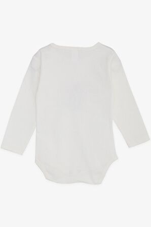 Breeze Kız Bebek Çıtçıtlı Zıbın Body Neşeli Unıcorn Baskılı 9 Ay-3 Yaş, Ekru