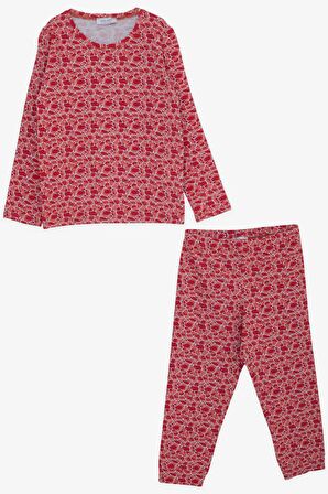 Macawı Kız Çocuk Pijama Takımı Karışık Desenli 3-7 Yaş, Pembe