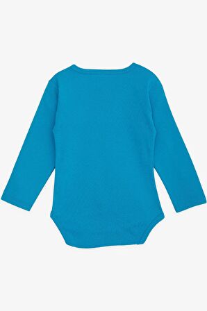 Breeze Erkek Bebek Çıtçıtlı Zıbın Body Pilot Hayvancıklar Baskılı 9 Ay-3 Yaş, Mavi