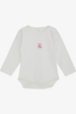 Breeze Kız Bebek Çıtçıtlı Zıbın Body Bebek Baskılı 9 Ay-3 Yaş, Ekru