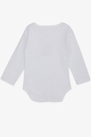Breeze Erkek Bebek Çıtçıtlı Zıbın Body Şoför Hayvancık Baskılı 9 Ay-3 Yaş, Beyaz