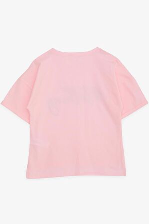 Breeze Kız Çocuk Tişört Taşlı Yazı Baskılı 9-16 Yaş, Pembe