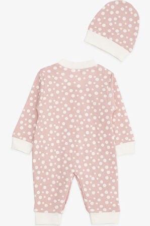 Breeze Kız Bebek Tulum Puantiye Desenli 0-3 Ay-6 Ay, Pembe