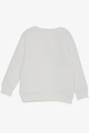 Breeze Kız Çocuk Sweatshirt Pullu Yazı Baskılı 1.5-5 Yaş, Kırık Beyaz