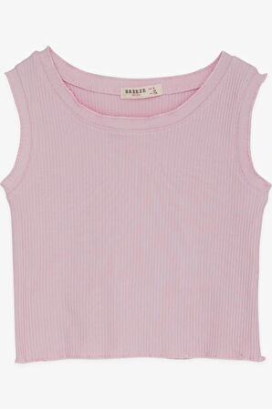 Breeze Kız Çocuk Crop Tişört Fitilli 8-14 Yaş, Pudra