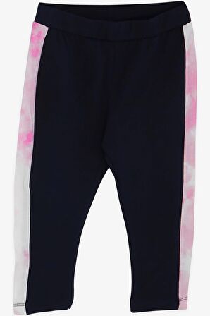 Breeze Kız Çocuk Kapri Taytlı Takım Batik Desenli Yazı Baskılı 8-14 Yaş, Pembe