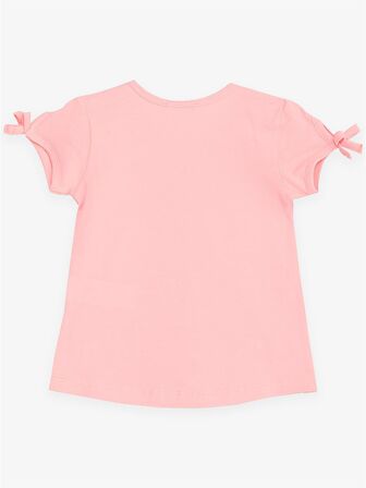 Breeze Kız Çocuk Tişört Dansçı Kız Baskılı Pullu 2-6 Yaş, Pembe