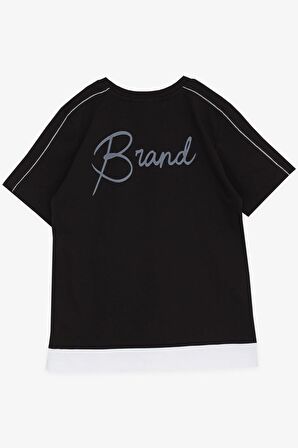 Breeze Erkek Çocuk Tişört Yazı Baskılı 8-14 Yaş, Siyah